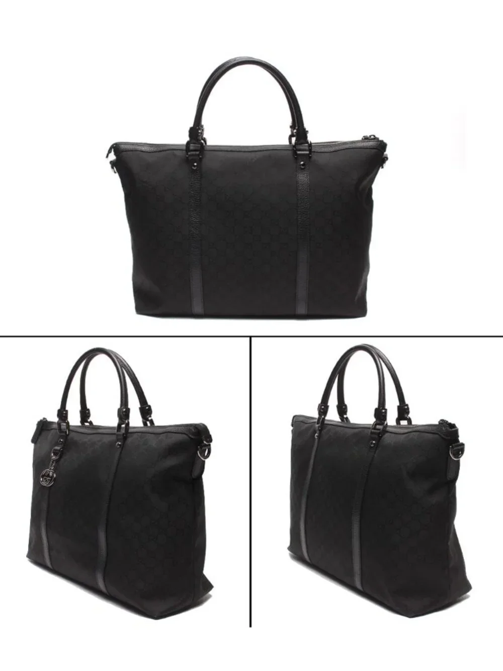 Gucci 2-Way Tote Shoulder Bag Crossbody GG Nylon